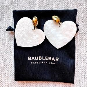 BaubleBar white Heart Earrings